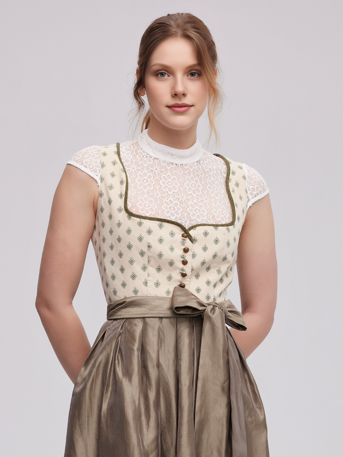 Modernes Ja Mei Dirndl in Gelb