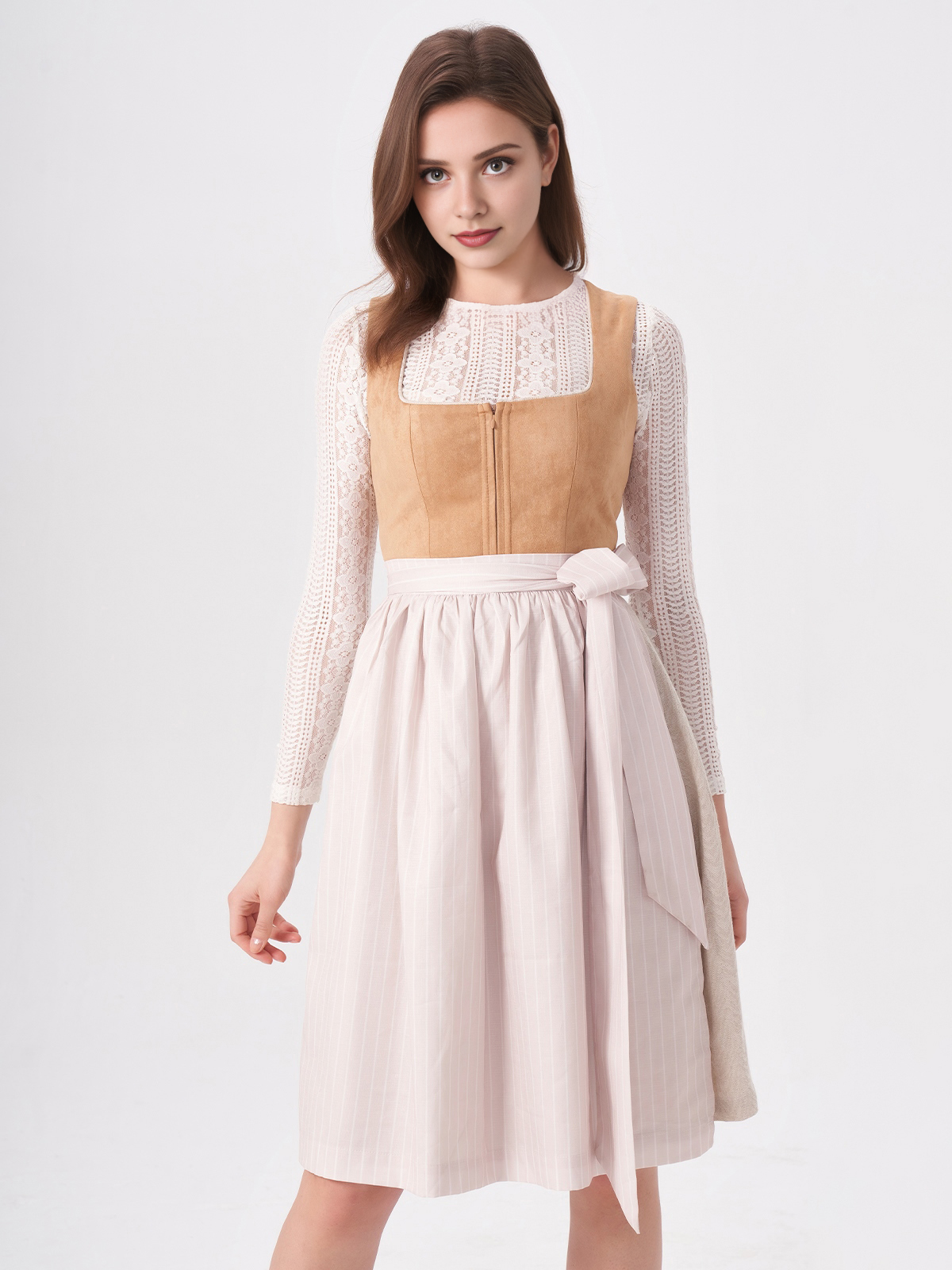 Dirndl hochgeschlossen blau