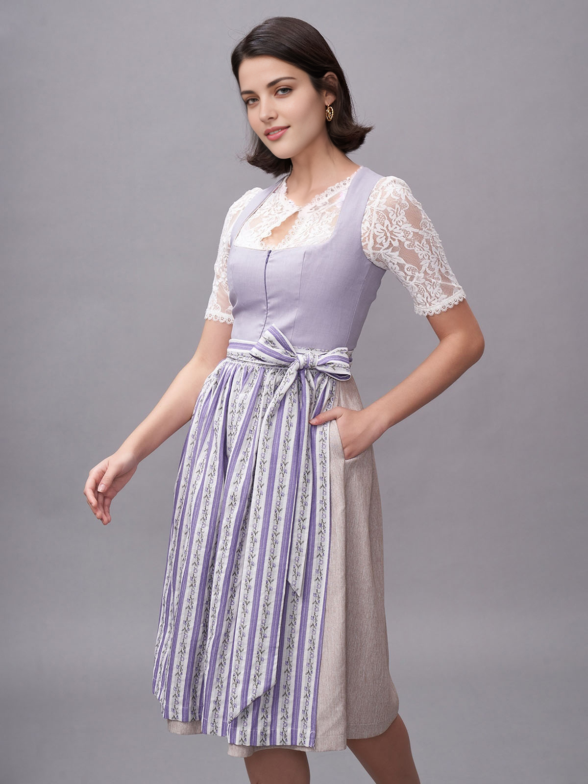 Elegantes lila Dirndl