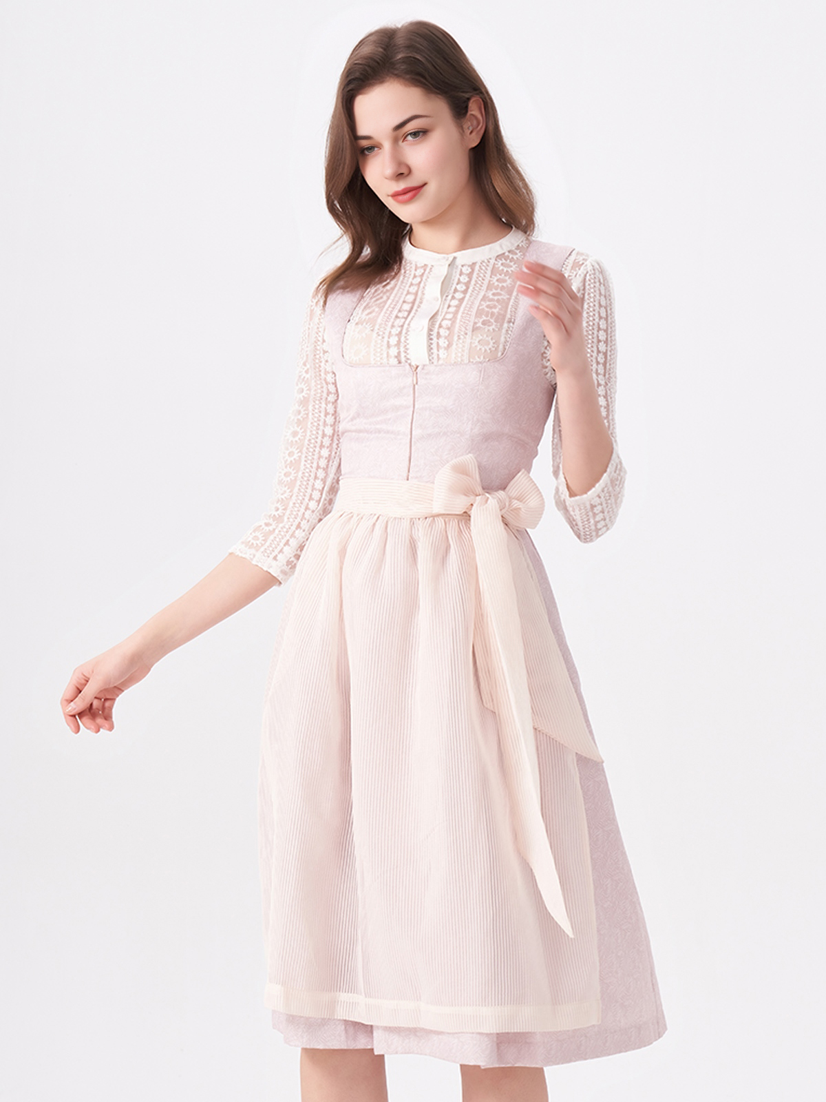 Grünes Dirndl in Rosa und Grün